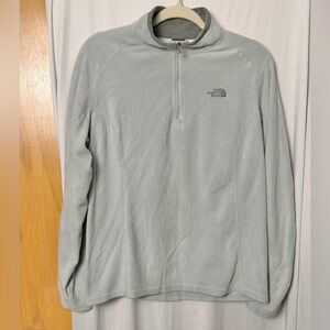 The North Face Light Gray Fleece Quarter Zip Pullover Size Large